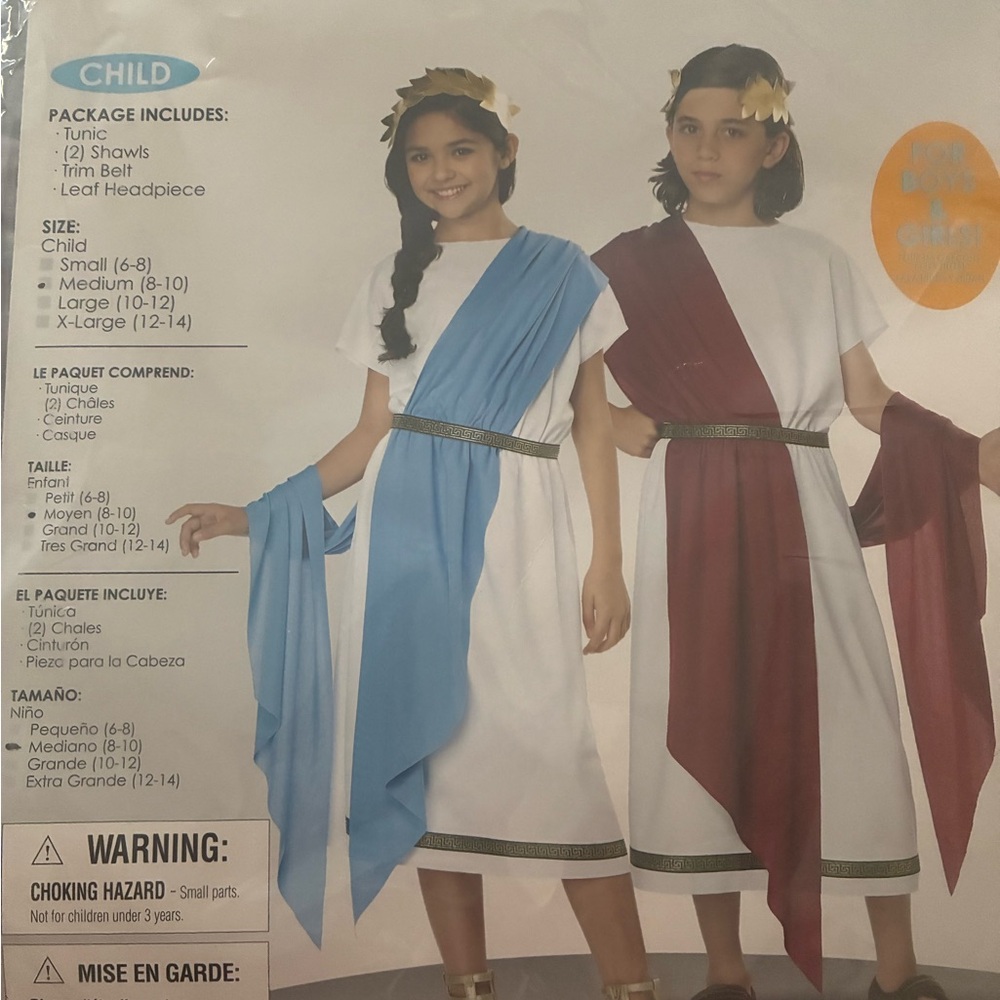 California Costumes Kids Toga Set - Blue and Red